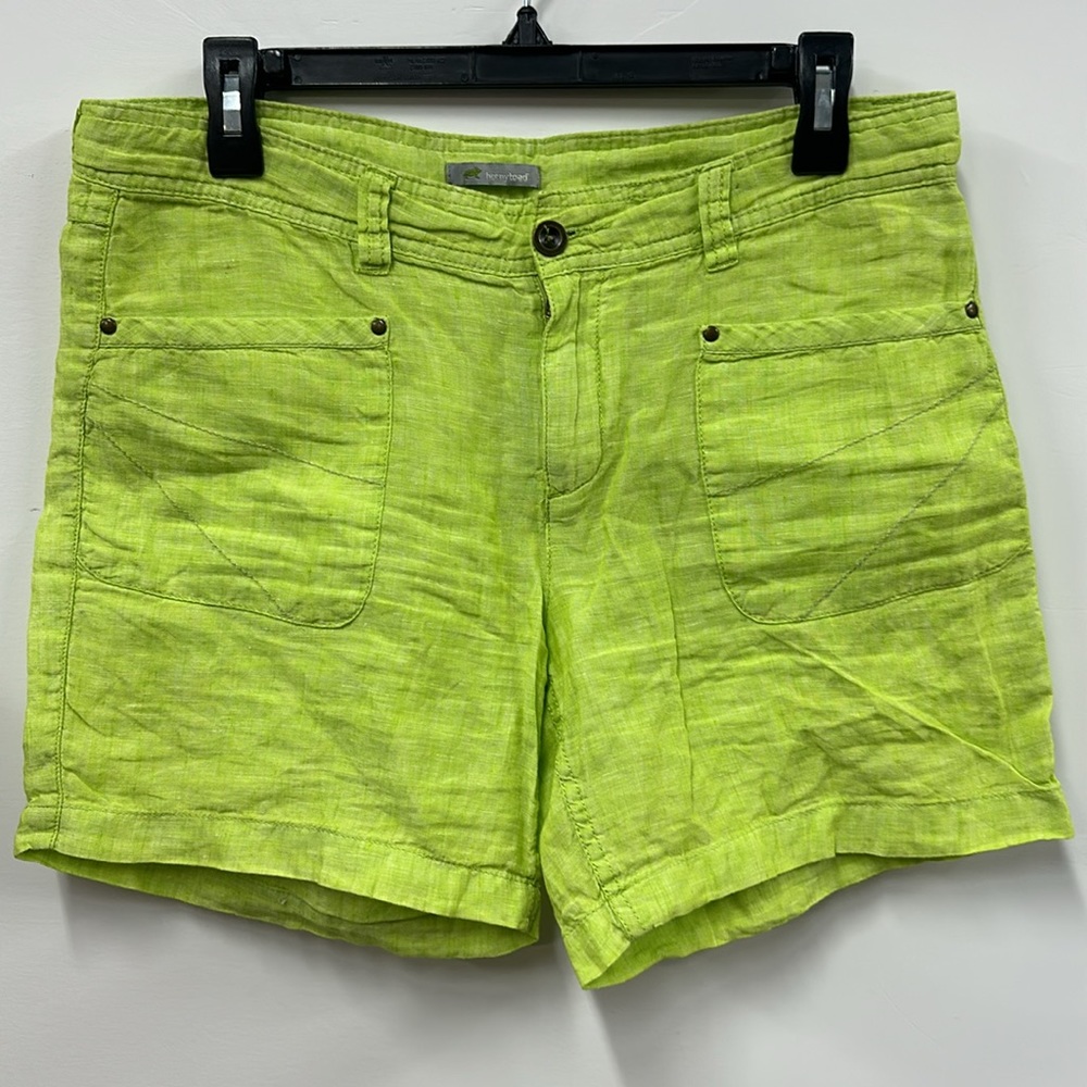 Hornytoad lime green linen shorts 8
